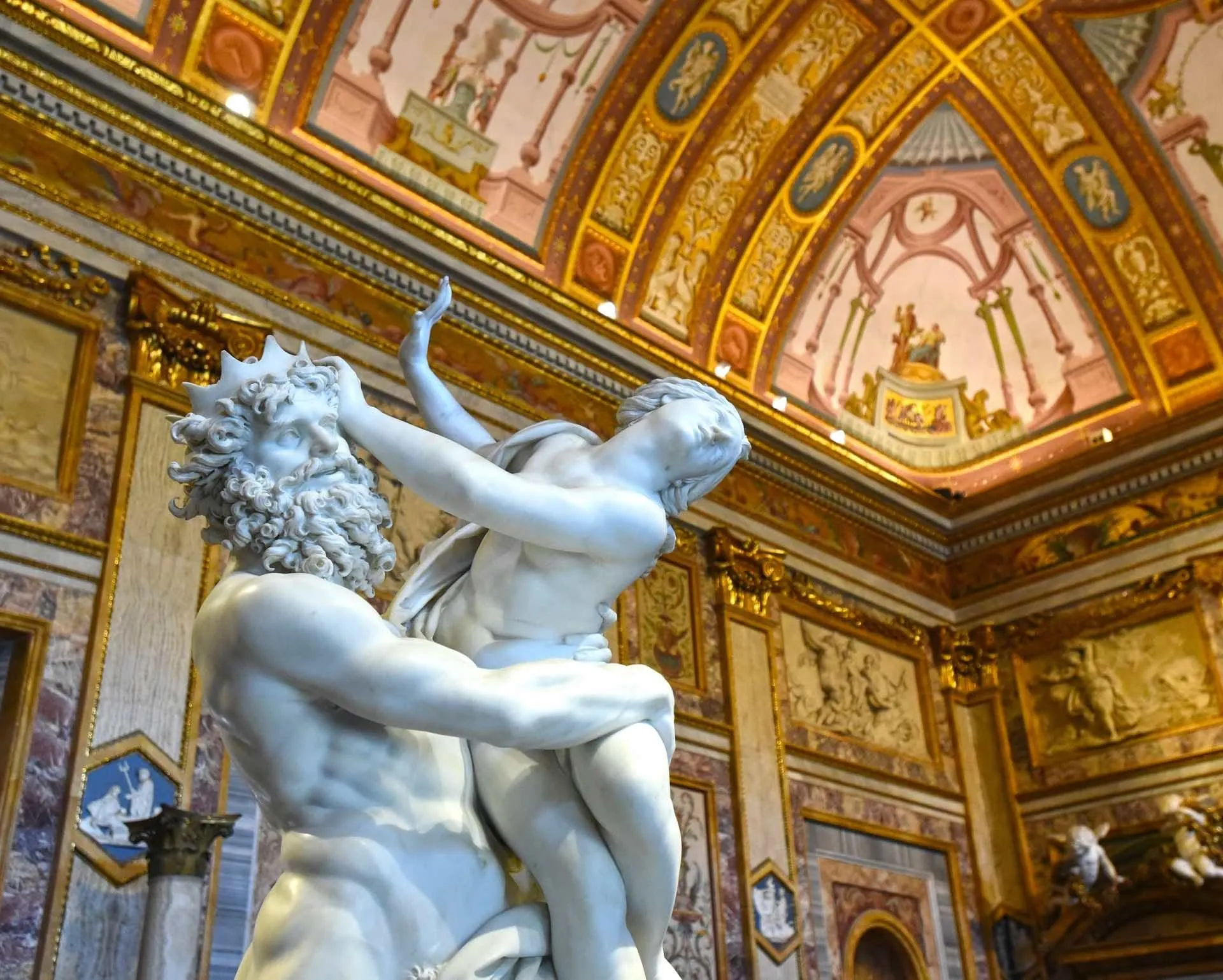 The Abduction of Persephone sculpture by Gian Lorenzo Bernini in Borghese Gallery, Rome