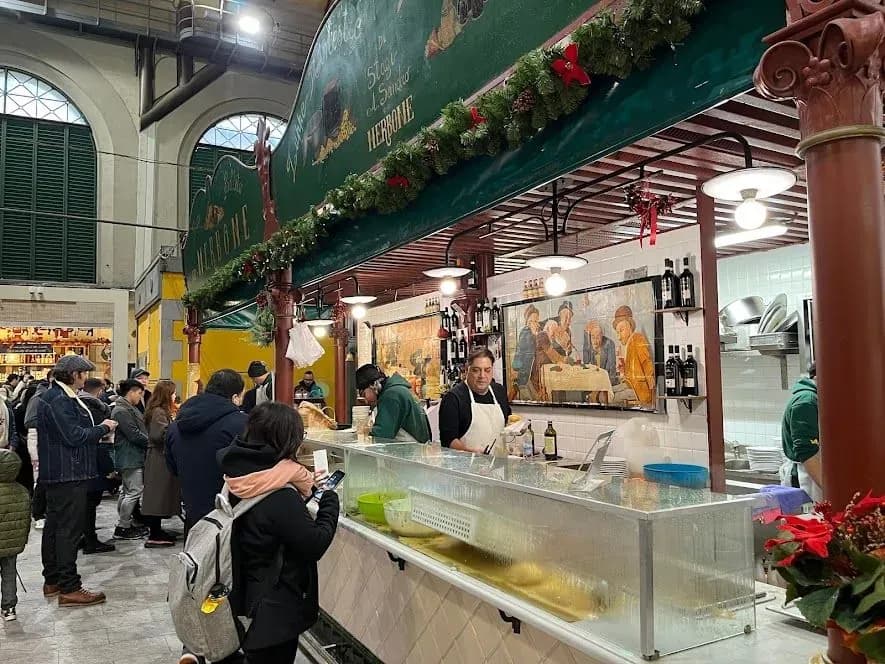 Da Nerbone food stall at Mercato Centrale market in Florence, Italy